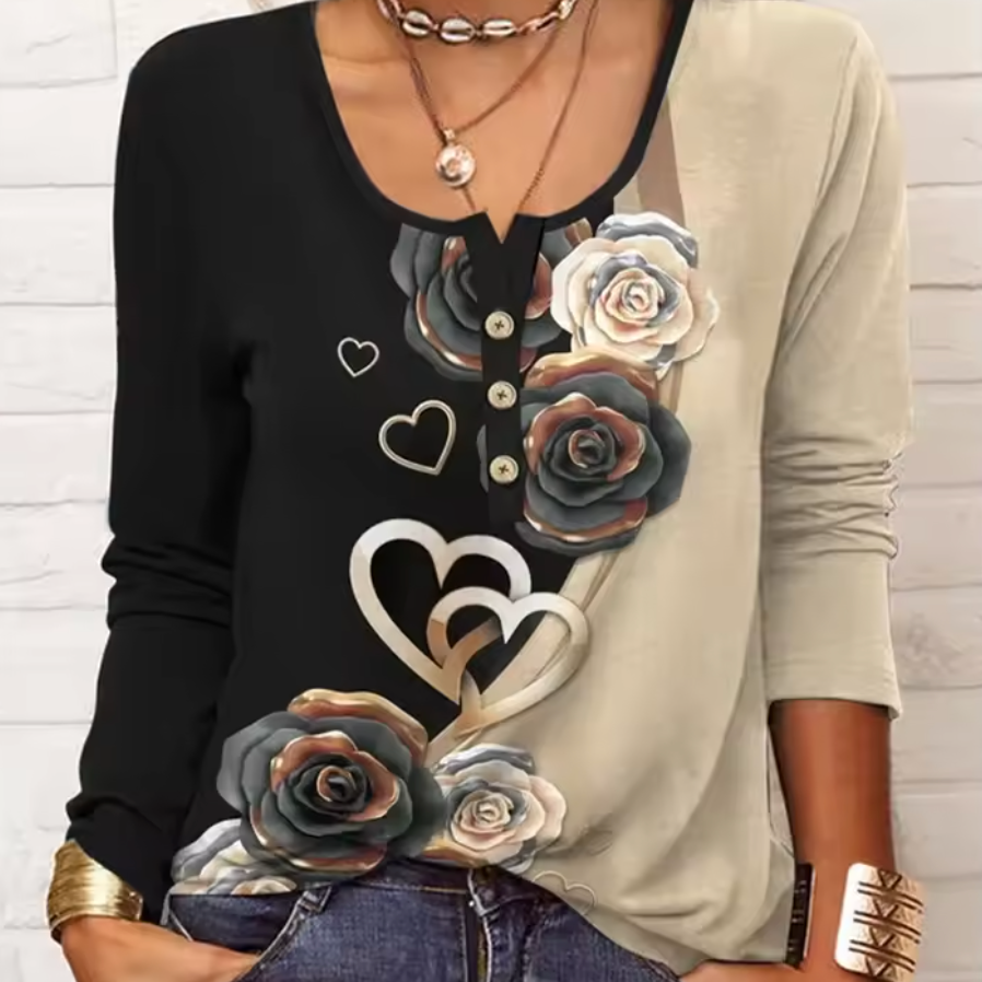 L’Essence du Style – T-Shirt Floral Sculptural